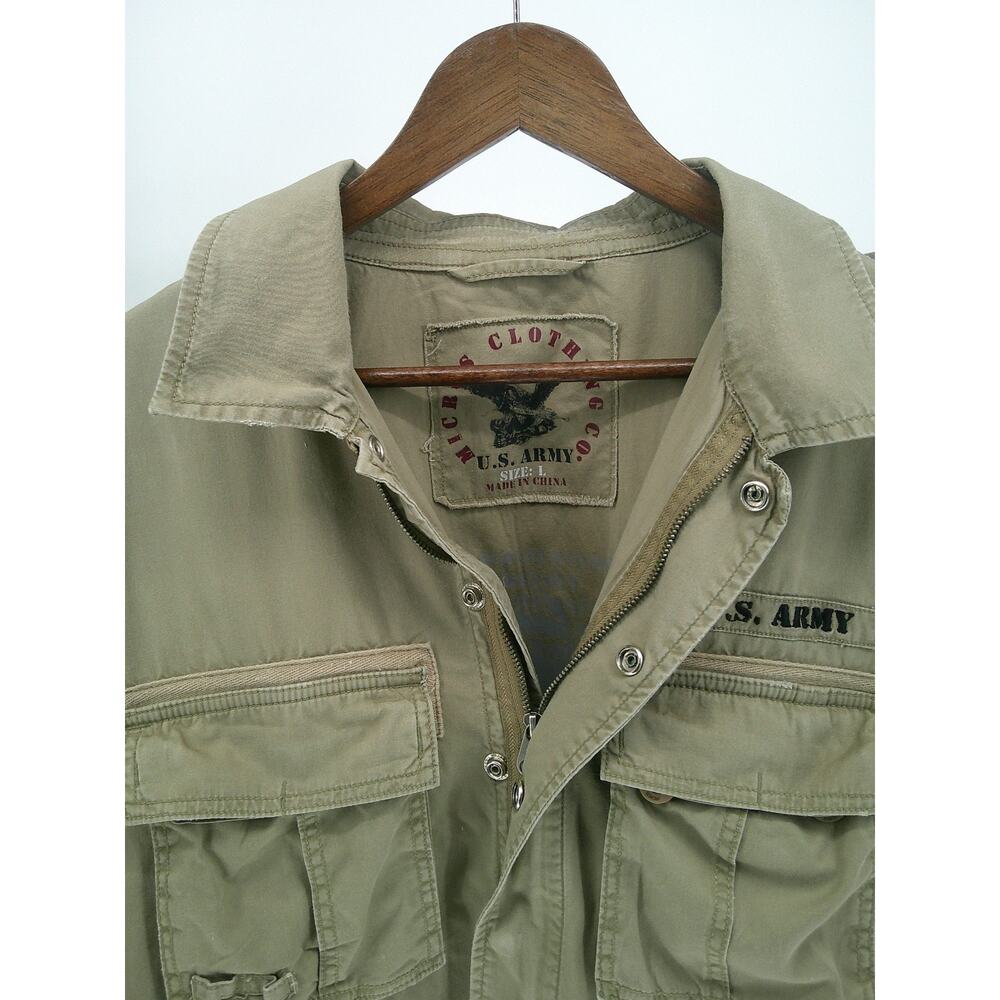 Micros Clothing Mens Khaki Military Utility US Army Field Jacket Coat Size Large - Picture 2 of 13